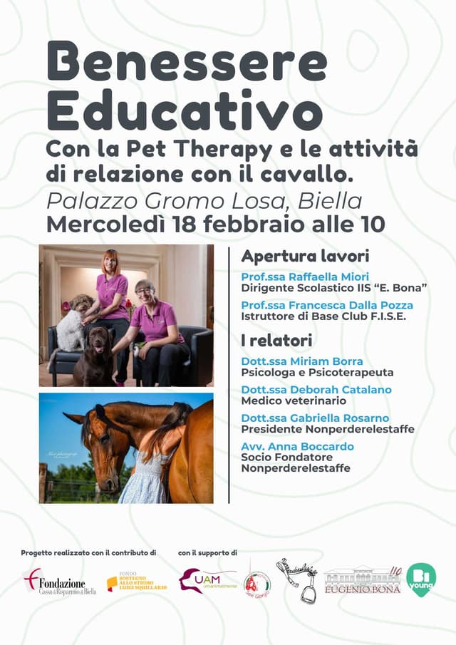 Benessere Educativo con la Pet Therapy e le attività di relazione con il cavallo. locandina